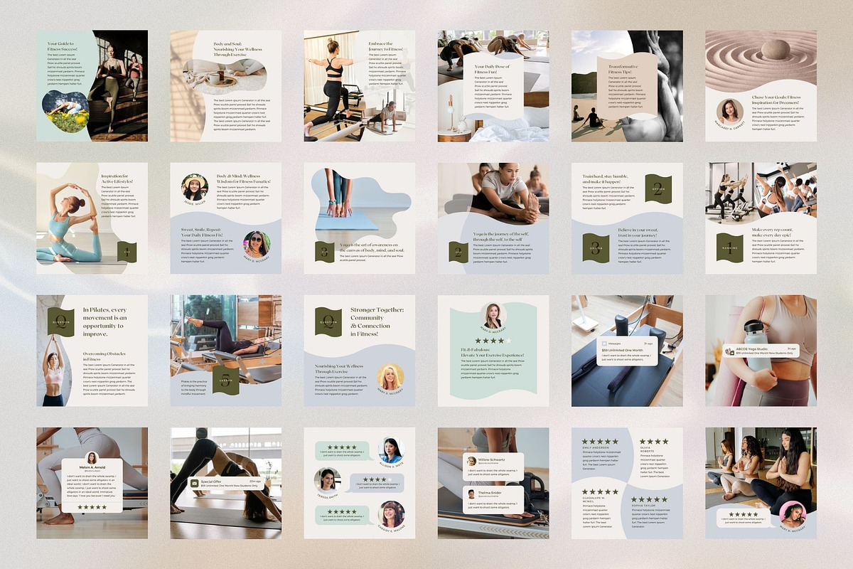 Canva Instagram Templates Yoga, a Social Media Template by Keikoya (Photo 9 of 13)