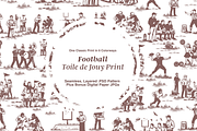 Football Toile de Jouy, a Background Graphic by Hughes Studio (Thumbnail 1 of 8)