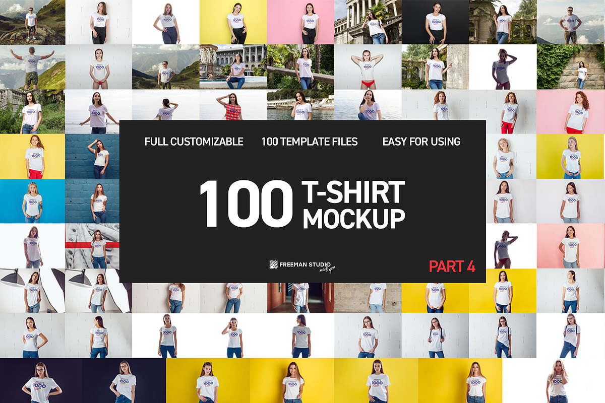 100 T-Shirt Mockup Part 4, a Shirt Mockup by Freeman Studio (Photo 1 of 10)