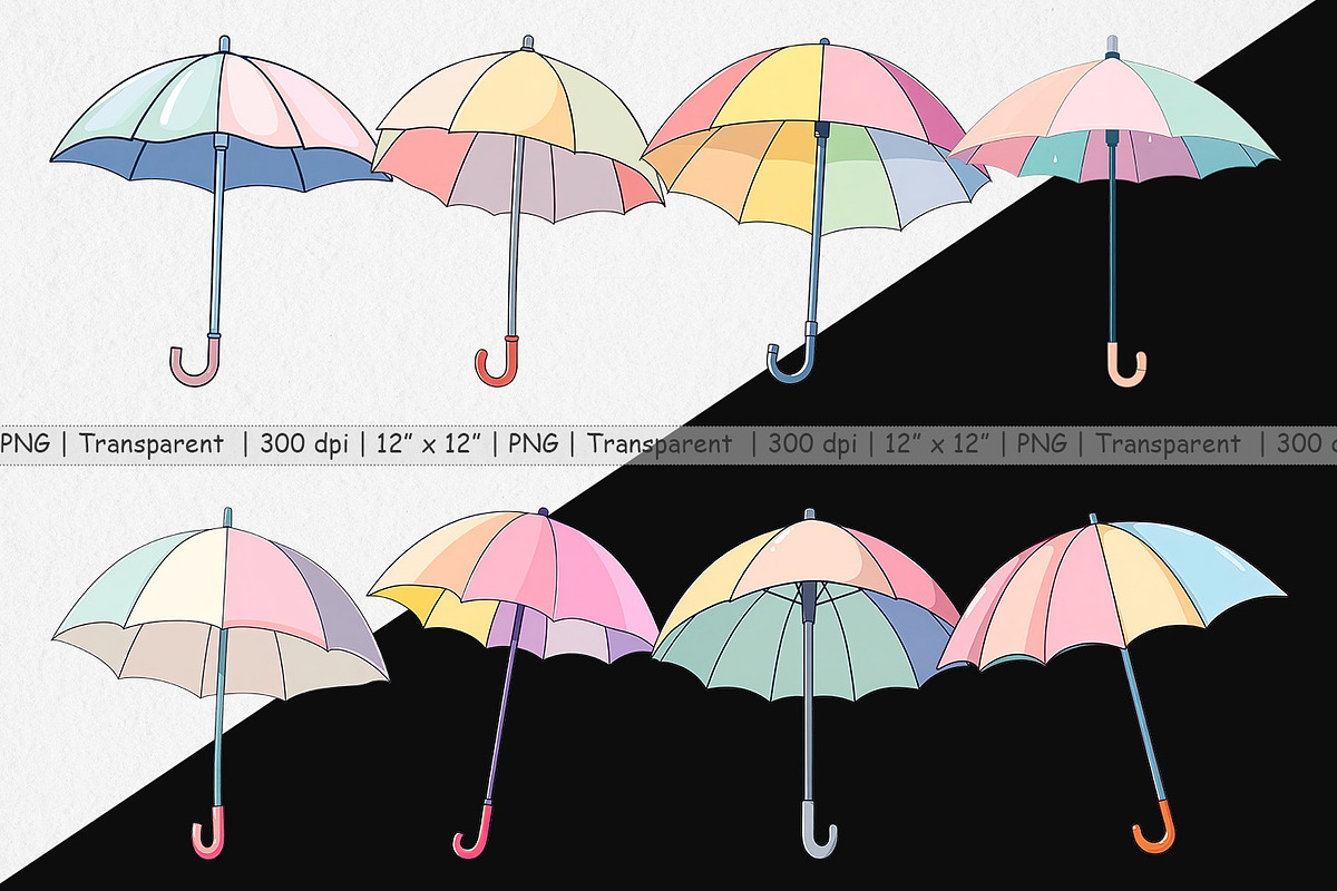 Spring Umbrella Clipart, a Graphic by Artnoy (Photo 2 of 5)