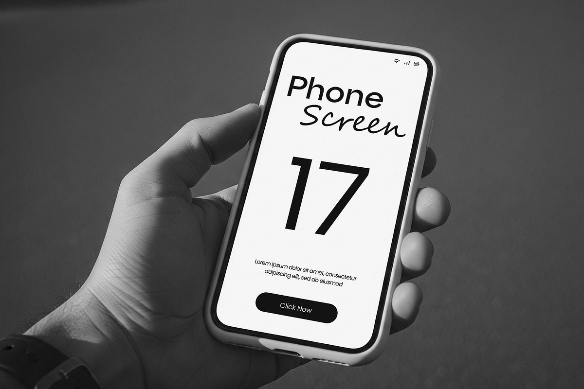 Hand Holding Smartphone Screen Mock, an Android Mockup by graphypix (Photo 4 of 4)