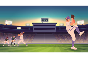 Baseball background. Sport arena, a Sport Illustration by Onyx
