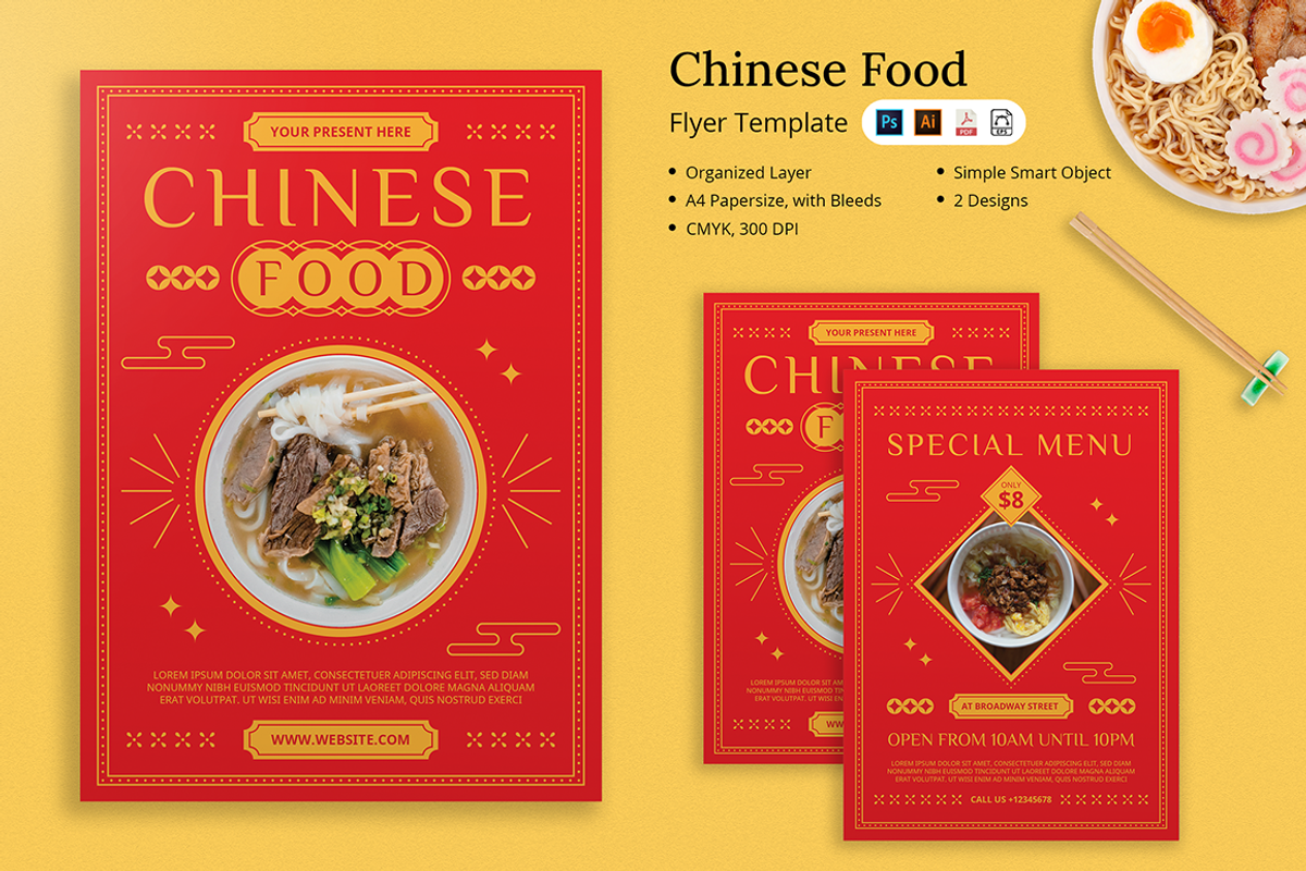 Chinese Food Flyer, a Flyer Template by Attype (Photo 1 of 5)