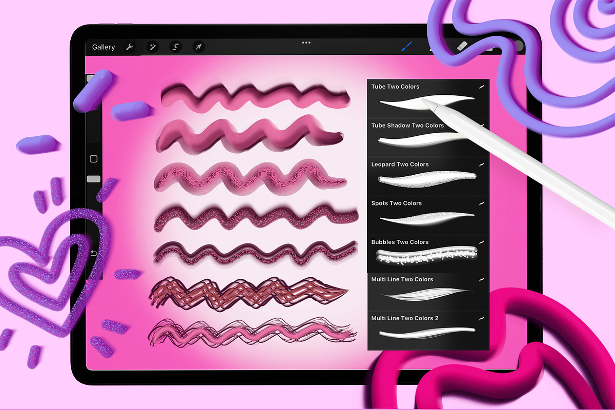 3D BRUSHES PROCREATE SET, a Brush Add-On by AlexandraArt (Photo 5 of 16)