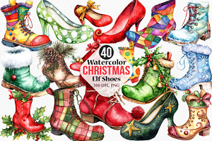 Christmas Elf Shoes Clipart, an Illustration by Canvas Craft