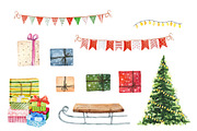Watercolor Christmas illustrations, a Decorative Illustration by Nataliia Pyzhova (Thumbnail 3 of 10)