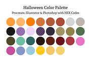 Halloween Color Palette Procreate, a Palette Add-On by Atelier Fem (Thumbnail 1 of 2)