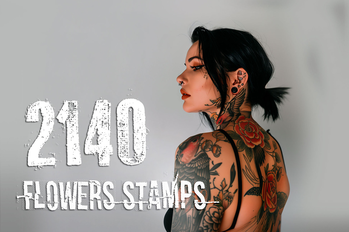 tattoo brushes procreate stamps, a Brush Add-On by SannaIllustrations (Photo 6 of 6)