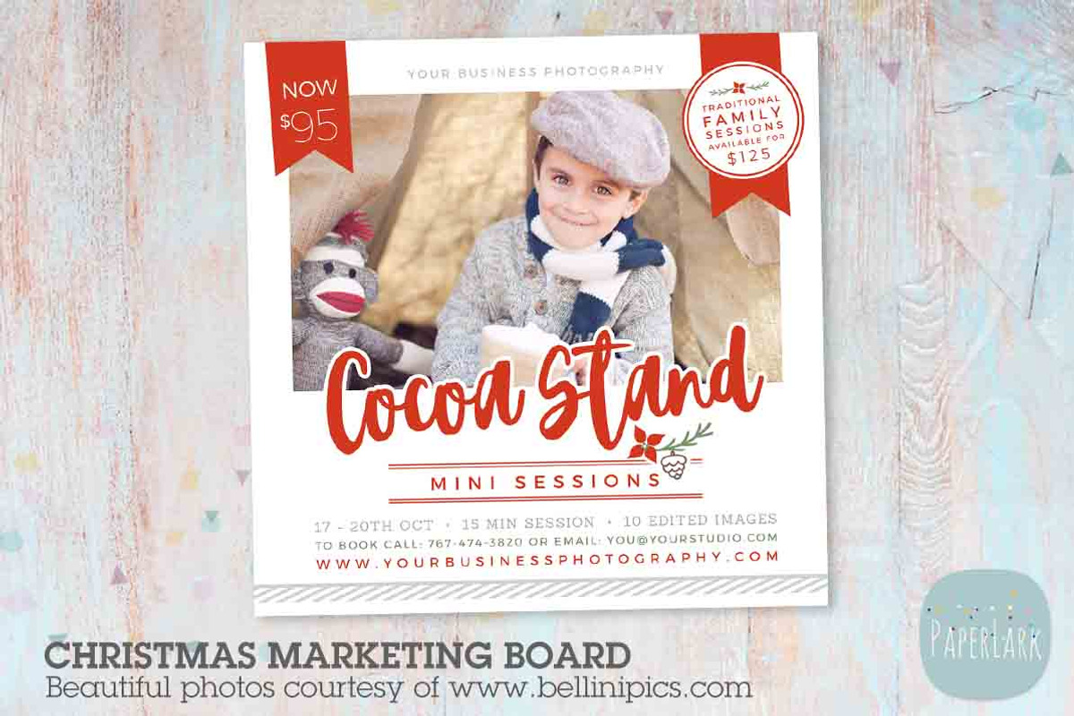 IC041 Cocoa Stand Marketing Board, a Flyer Template by Paper Lark