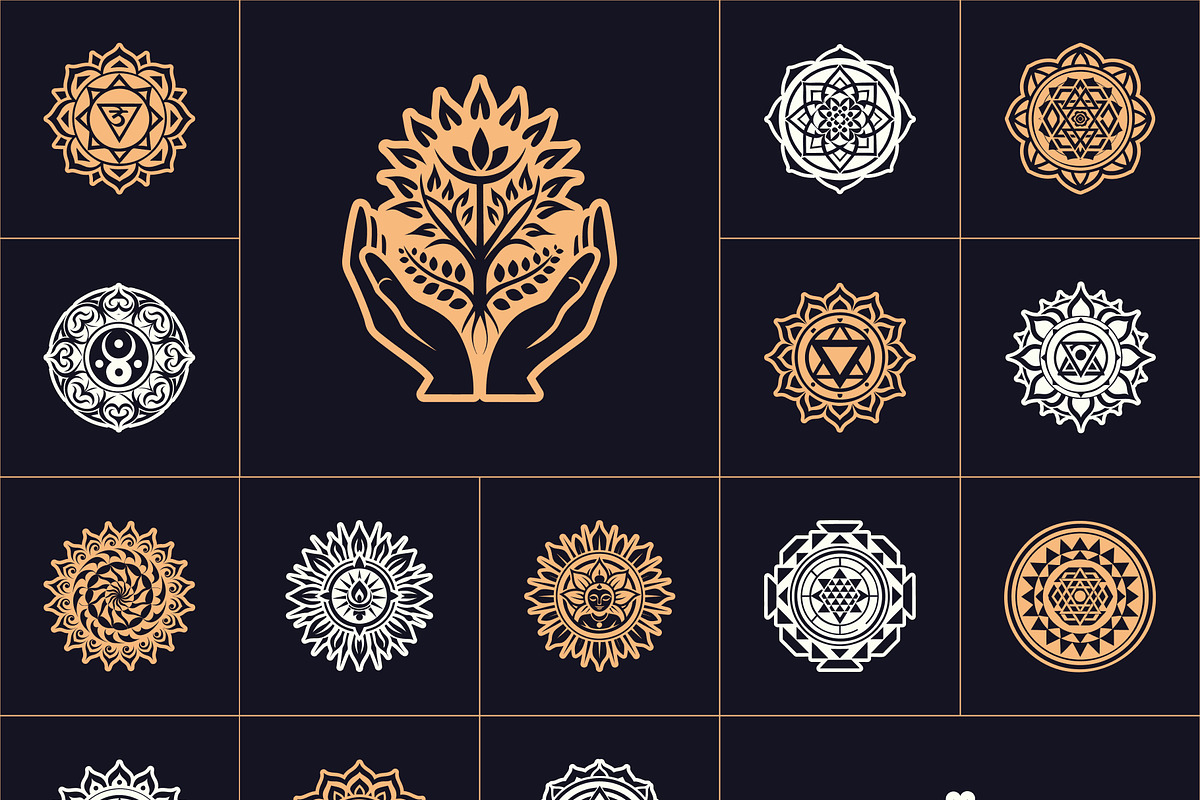 Yoga Symbols Vector Art Set, a Healthcare Illustration by Creative Stall (Photo 10 of 10)