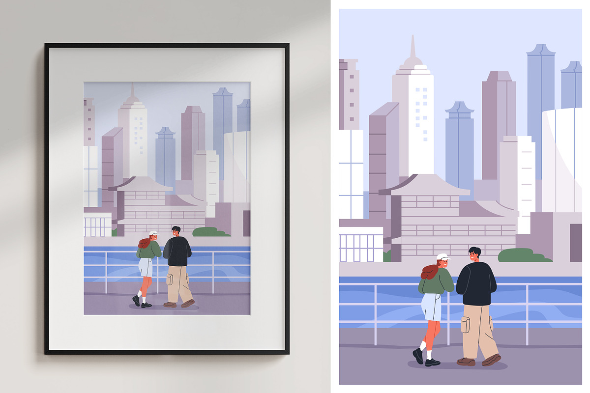 People in China, Asia city cards set, a Person Illustration by Good Studio (Photo 2 of 4)