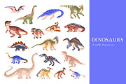 Dinosaurs, big ancient animals set, an Animal Illustration by PaperTrident (Thumbnail 1 of 19)