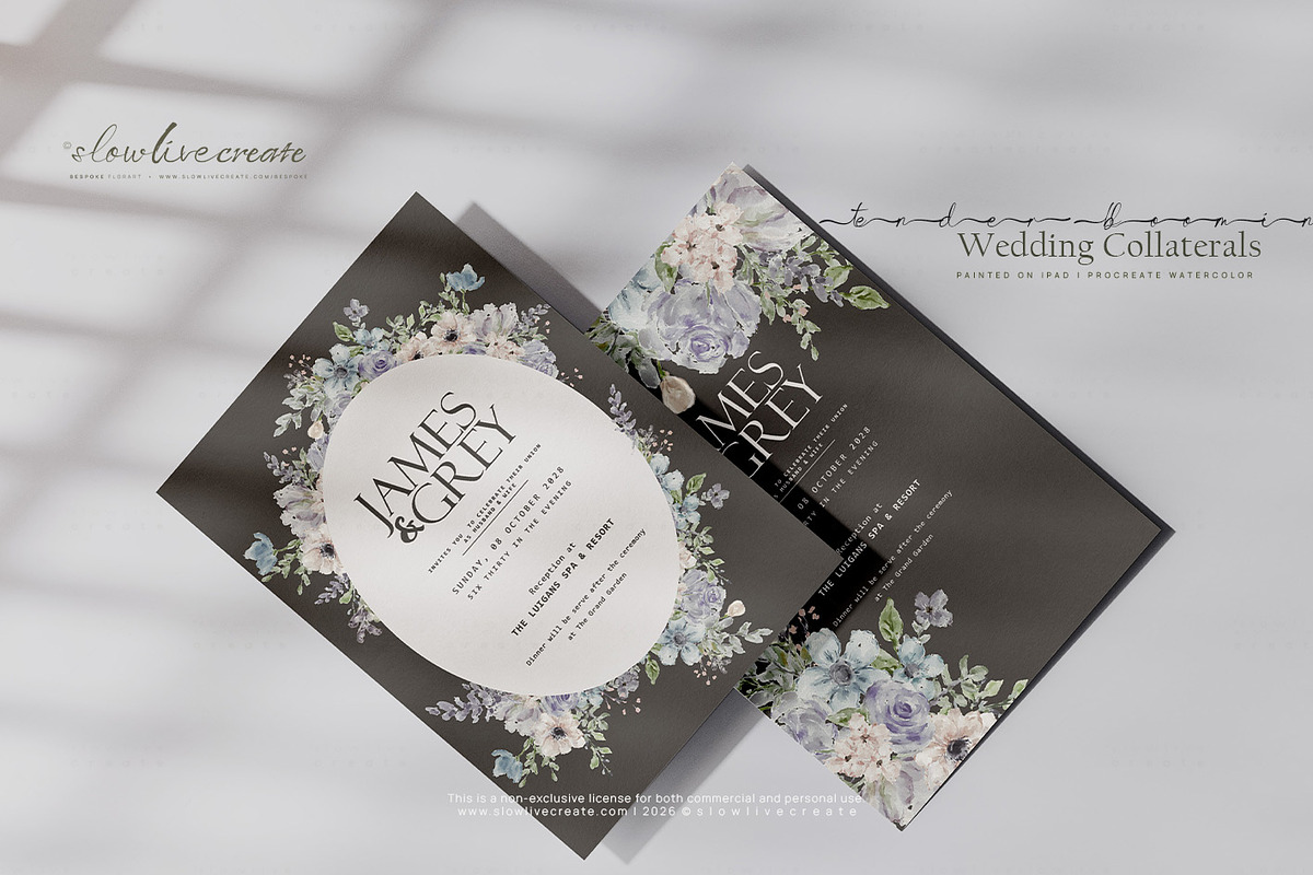 Bloom | Wedding Watercolor Florals, an Invitation Template by slowlivecreate (Photo 6 of 8)