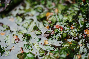 High angle view of fresh chimichurri, a Food & Drink Photo by HalfPoint