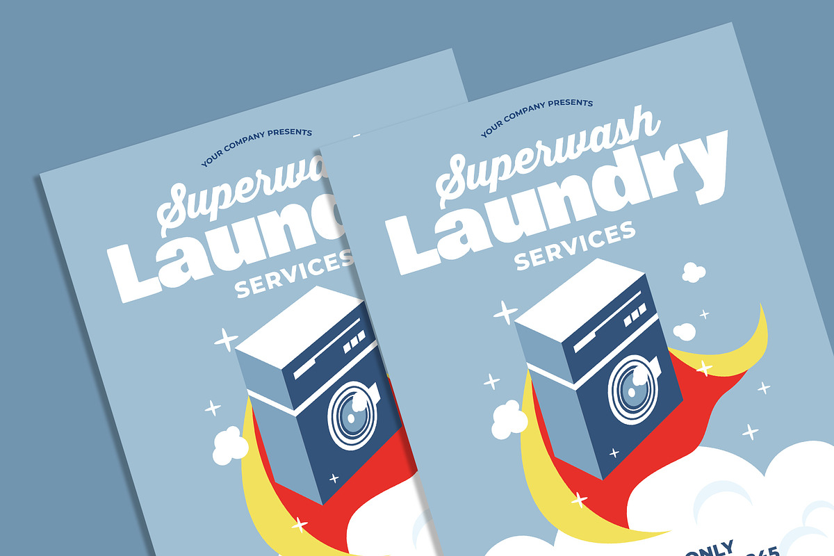 Superwash Laundry Service flyer, a Flyer Template by AdamHasan (Photo 3 of 3)