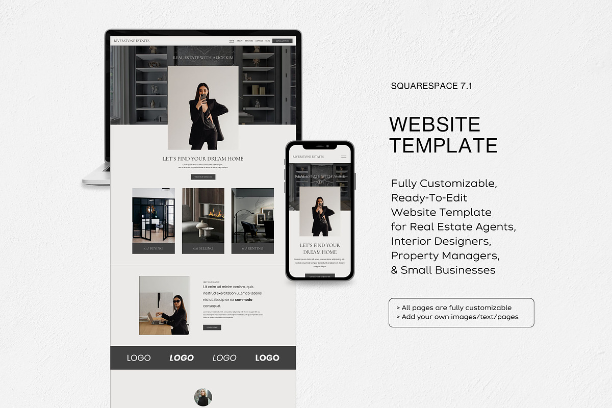 Squarespace 7.1 Template: Riverstone, a Squarespace Template by Deb Creative Studio (Photo 2 of 9)
