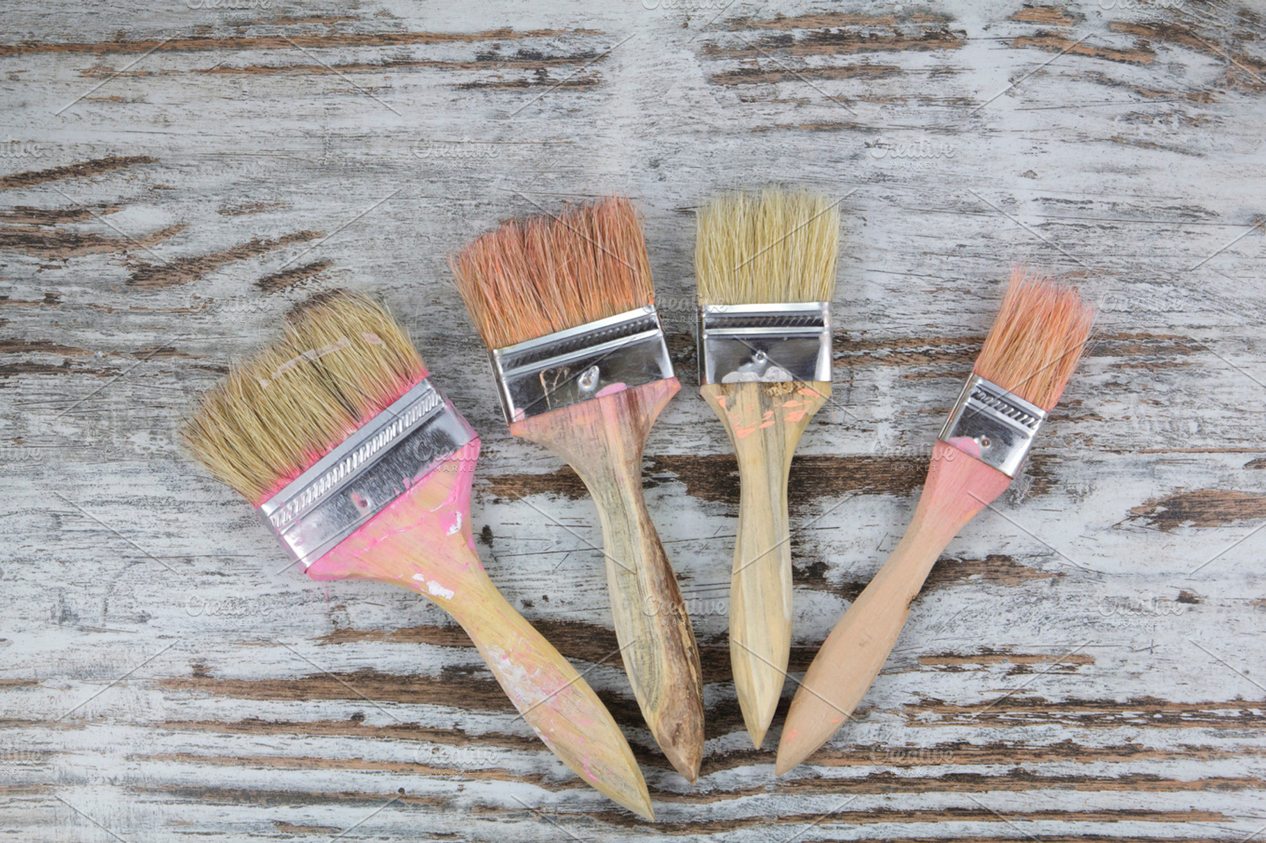 Set of paintbrushes containing vintage, paint, and paintbrush, an Arts & Entertainment Photo by aagafapaperiapunta