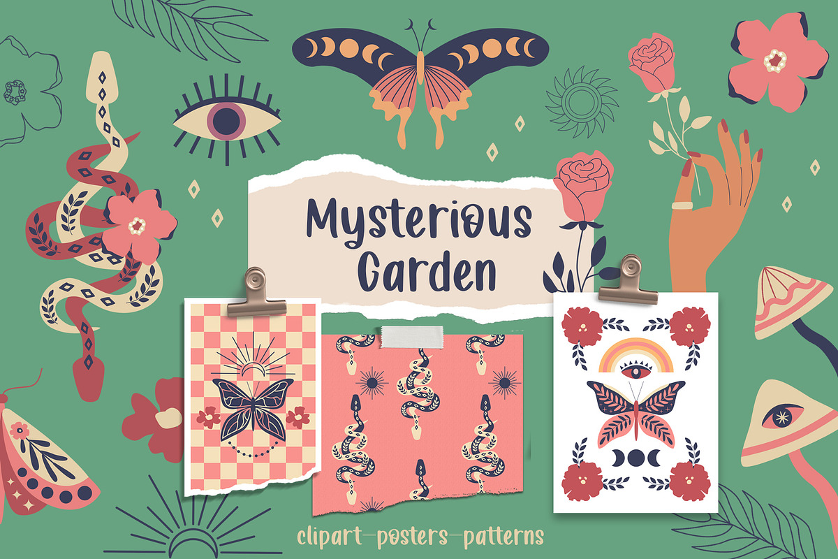 Mysterious Boho Clipart & posters, an Object Graphic by Sofico (Photo 1 of 26)