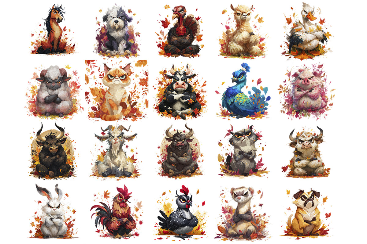 Animals Clipart Bundle 4 in 1, an Animal Illustration by InkyQueenArt (Photo 6 of 9)