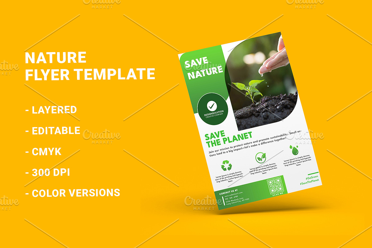 Save Nature Eco flyer Template, a Flyer Template by MadeByShahbaz (Photo 1 of 4)