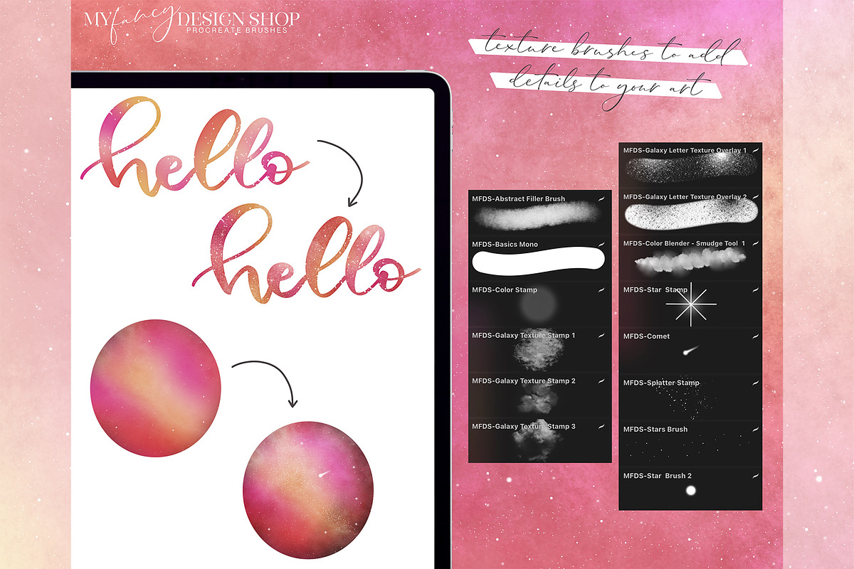 Procreate Galaxy Brushes, a Brush Add-On by My Fancy Design Shop (Photo 5 of 14)