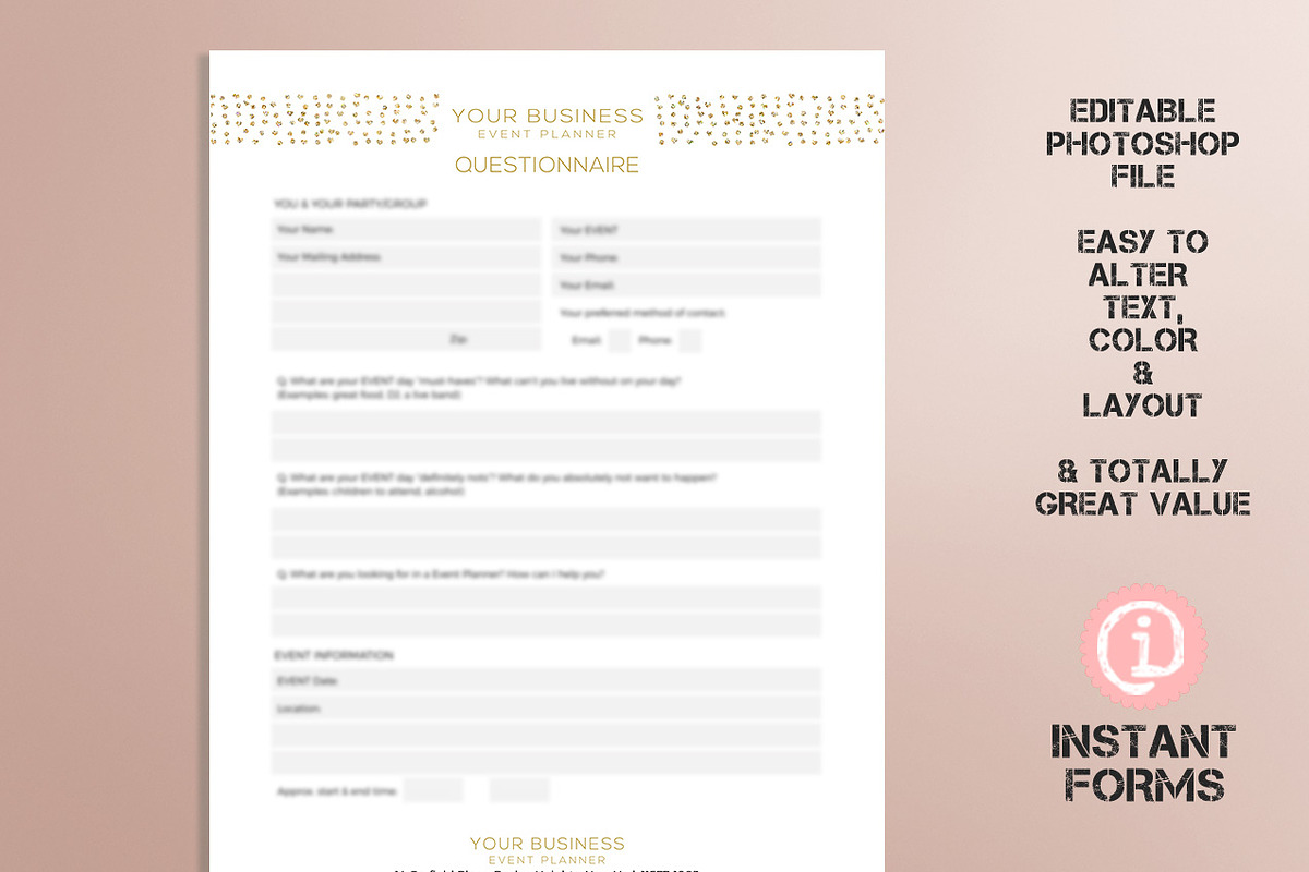 Event Planner Contract & Forms IF269, a Stationery Template by InstantForms (Photo 2 of 3)