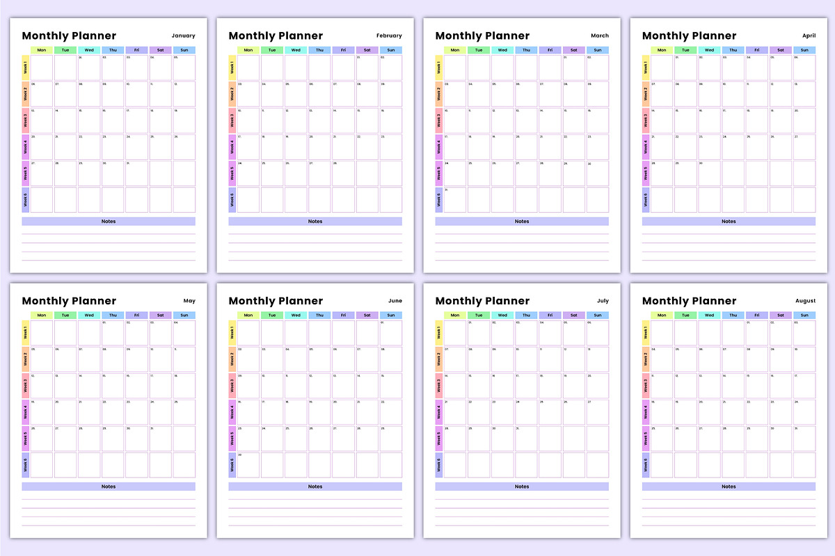 Rainbow 2025 End of Life Planner Kdp, a Stationery Template by Mustafiz (Photo 5 of 8)