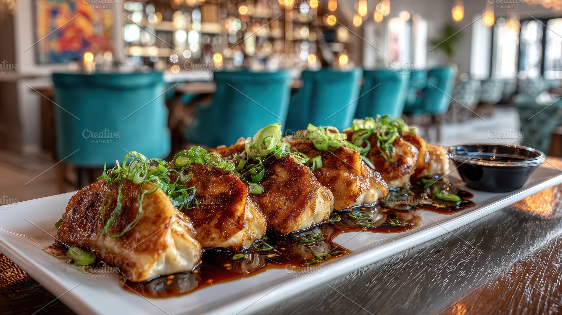 Pan-fried dumplings restaurant appet, a Photo by Pixeness Studio