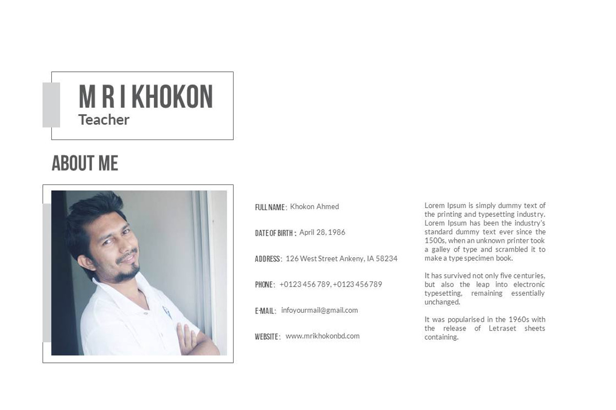 Simple CV ProwerPoint Tamplate, a Presentation Template by MRI STUDIO (Photo 4 of 7)