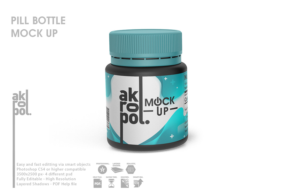 Pills Bottle Mockup, a Packaging Mockup by akropol (Photo 9 of 10)