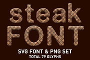Grilled Steak Font & PNG Set, a Symbol Font by Creative Graphics (Thumbnail 1 of 7)