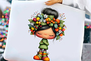 Quirky Christmas Cute Girl Clipart, an Illustration by Craft Nest (Thumbnail 4 of 8)