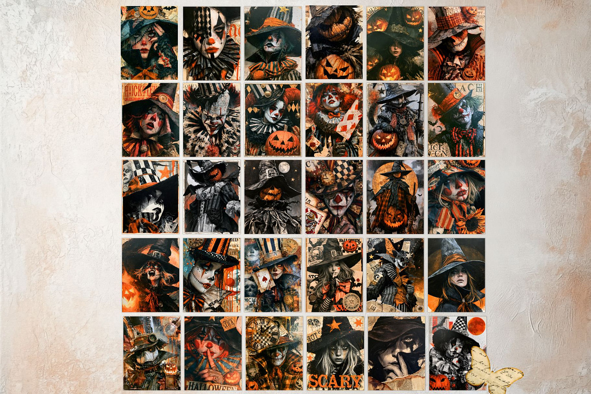 Vintage Dark Halloween Digital Paper, a Seasonal Illustration by ThatsDesignArt (Photo 13 of 16)