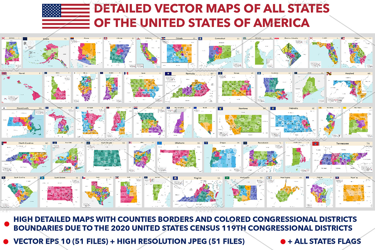 All maps of the United States, an Education Illustration by brichuas (Photo 1 of 12)