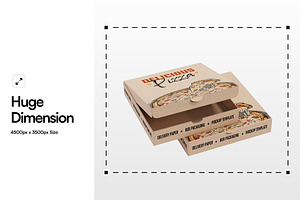 Pizza Box Packaging Paper Mockup