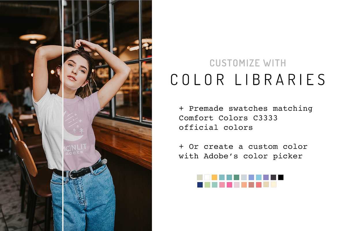 Comfort Colors C333 Shirt Mockup, a Shirt Mockup by Moonlit Mocks (Photo 3 of 6)