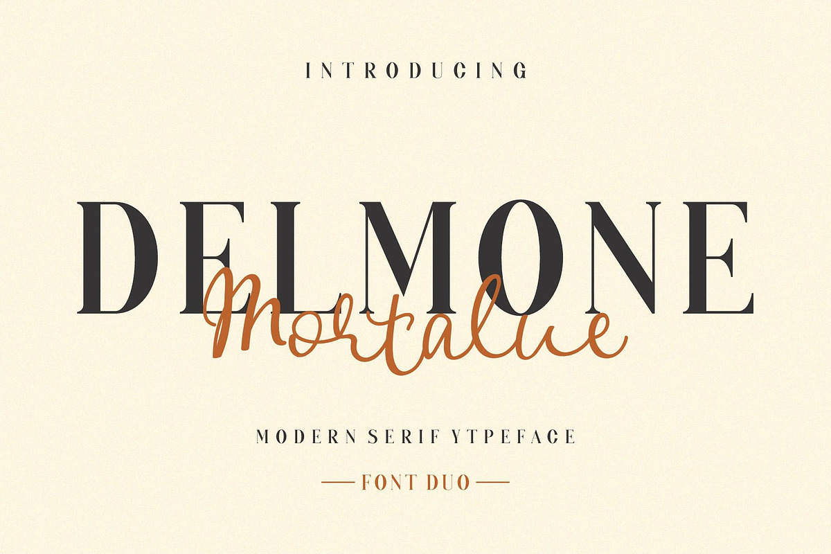 DELMONE & Mortalue Duo Font, a Serif Font by Alfinart (Photo 1 of 10)