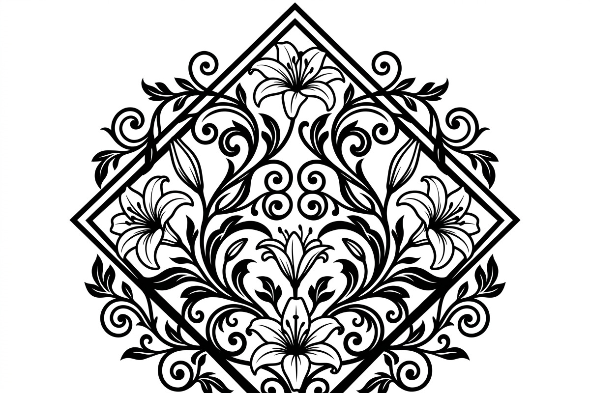 60 Romantic Diamond Wall Floral, a Decorative Illustration by Amazin_art (Photo 18 of 45)