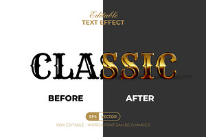 Gold Text Effect Classic Style