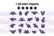 Bat Halloween Clipart Set, an Animal Illustration by Palau (Thumbnail 10 of 12)