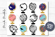 Vintage Globe Clipart and Vectors, an Illustration by PinkPueblo (Thumbnail 2 of 3)