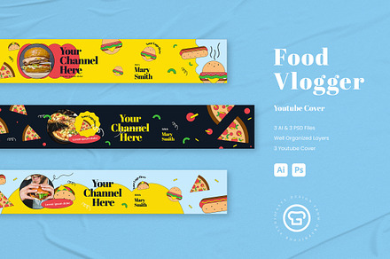 Food Vlogger Youtube Cover, a Social Media Template by graphicook