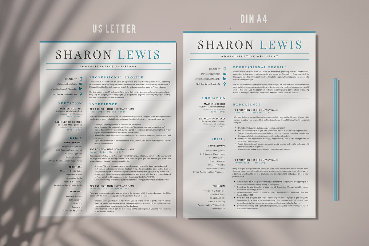 Professional Resume Format Example, a Resume Template by HIRED Design Studio (Photo 5 of 18)