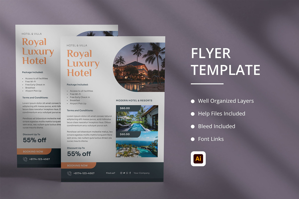 Villa Hotel Resorts Flyer, a Flyer Template by hekenostudio