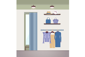 Vogue Clothes Shope, Color Vector