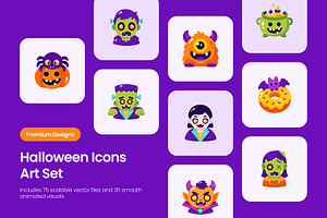 110 Halloween Flat Bundle Icons, an Emoji Icon by Prosymbols