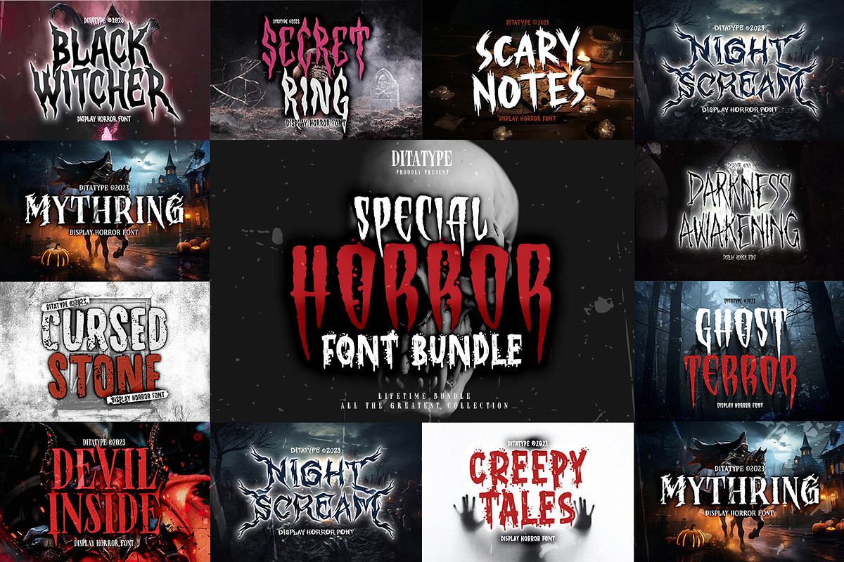 Special Horror Font Bundle, a Handwritten Font by Ditatype (Photo 1 of 13)