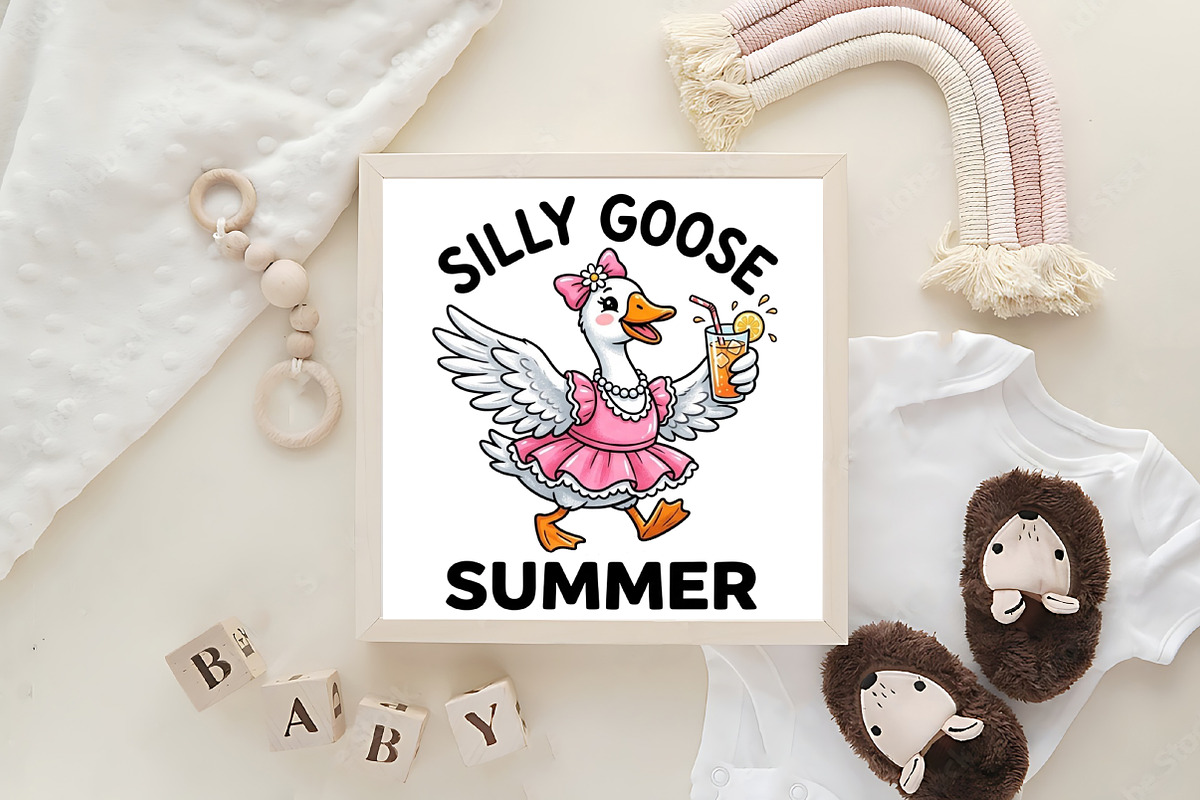 Funny Silly Goose Summer PNG, a Healthcare Illustration by CraftArtStudio (Photo 4 of 4)