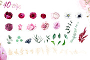 Winter Floral Alphabet Letter, a Decorative Illustration by Cacacolors Clipart (Thumbnail 6 of 6)