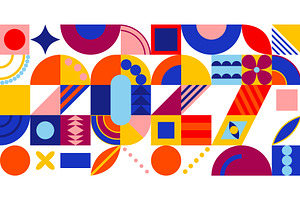 2027 New Year design with abstract